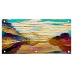 Vibrant Sunset Over Serene Lake Banner and Sign 6  x 3  Front