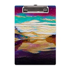 Vibrant Sunset Over Serene Lake A5 Acrylic Clipboard by ExtraGoodSauce