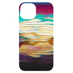 Vibrant Sunset Over Serene Lake Iphone 14 Black Uv Print Case by ExtraGoodSauce