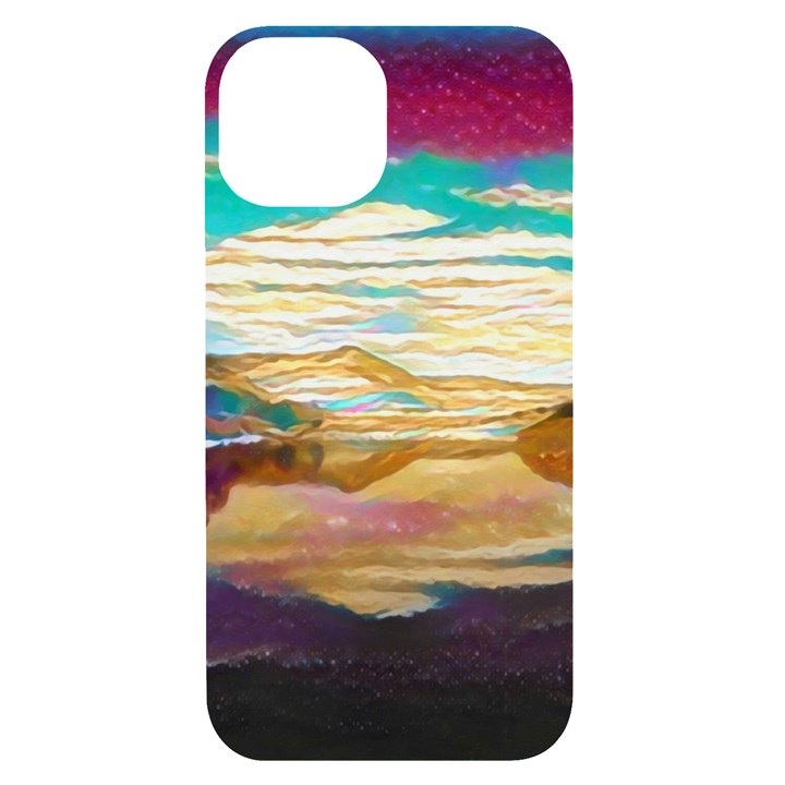 Vibrant Sunset Over Serene Lake iPhone 14 Black UV Print Case