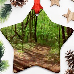 Peaceful Green Forest Walk Ornament (star)