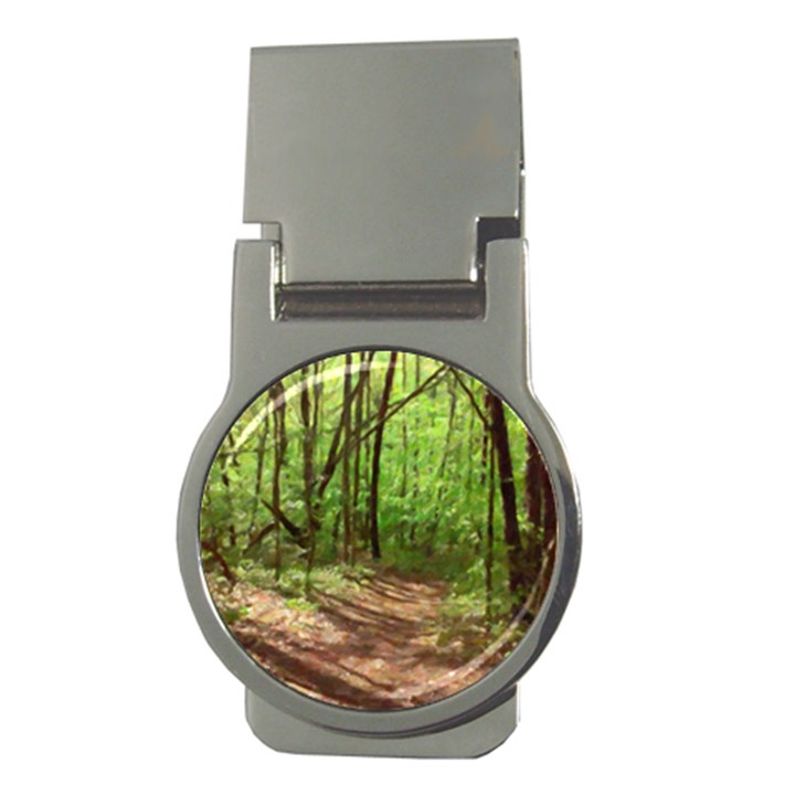 Peaceful Green Forest Walk Money Clips (Round) 