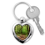 Peaceful Green Forest Walk Key Chain (Heart) Front