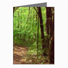 Peaceful Green Forest Walk Greeting Cards (pkg Of 8) by ExtraGoodSauce