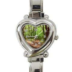 Peaceful Green Forest Walk Heart Italian Charm Watch by ExtraGoodSauce