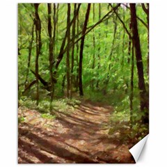 Peaceful Green Forest Walk Canvas 16  X 20  by ExtraGoodSauce