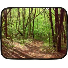 Peaceful Green Forest Walk Fleece Blanket (mini) by ExtraGoodSauce