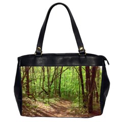 Peaceful Green Forest Walk Oversize Office Handbag (2 Sides) by ExtraGoodSauce