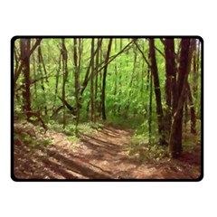 Peaceful Green Forest Walk Two Sides Fleece Blanket (small) by ExtraGoodSauce