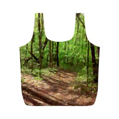 Peaceful Green Forest Walk Full Print Recycle Bag (m) by ExtraGoodSauce