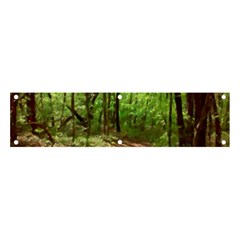 Peaceful Green Forest Walk Banner And Sign 4  X 1  by ExtraGoodSauce