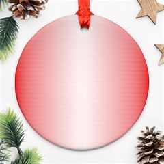 A Red And White Background With Small White Dots Round Ornament (two Sides)