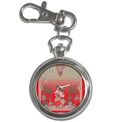 A Red And Beige Scarf With A Picture Of A Woman Holding A Tennis Racket Key Chain Watches by catchydesignhill