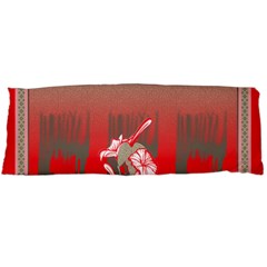 A Red And Beige Scarf With A Picture Of A Woman Holding A Tennis Racket Body Pillow Case (dakimakura) by catchydesignhill