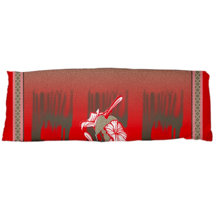 A Red And Beige Scarf With A Picture Of A Woman Holding A Tennis Racket Body Pillow Case (Dakimakura)