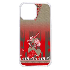 A Red And Beige Scarf With A Picture Of A Woman Holding A Tennis Racket Iphone 13 Pro Max Tpu Uv Print Case by catchydesignhill