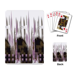 A Black And White Photo Of A Building Playing Cards Single Design (rectangle)