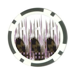 A Black And White Photo Of A Building Poker Chip Card Guard by catchydesignhill