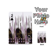 A Black And White Photo Of A Building Playing Cards 54 Designs (mini)