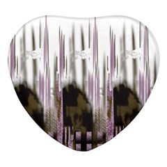 A Black And White Photo Of A Building Heart Glass Fridge Magnet (4 Pack) by catchydesignhill