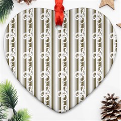 A White And Brown Striped Wallpaper With A Pattern Ornament (heart)