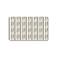 A White And Brown Striped Wallpaper With A Pattern Magnet (name Card) by catchydesignhill