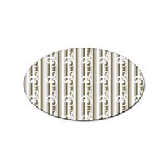 A White And Brown Striped Wallpaper With A Pattern Sticker Oval (100 Pack) by catchydesignhill