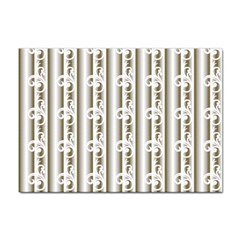 A White And Brown Striped Wallpaper With A Pattern Sticker A4 (100 Pack) by catchydesignhill