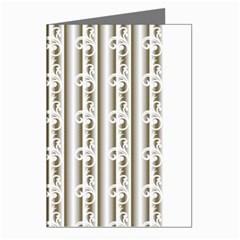 A White And Brown Striped Wallpaper With A Pattern Greeting Cards (pkg Of 8) by catchydesignhill