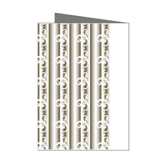 A White And Brown Striped Wallpaper With A Pattern Mini Greeting Cards (pkg Of 8) by catchydesignhill