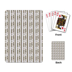 A White And Brown Striped Wallpaper With A Pattern Playing Cards Single Design (rectangle) by catchydesignhill