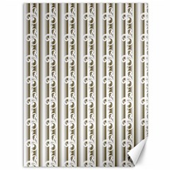 A White And Brown Striped Wallpaper With A Pattern Canvas 36  X 48  by catchydesignhill