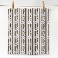 A White And Brown Striped Wallpaper With A Pattern Face Towel by catchydesignhill