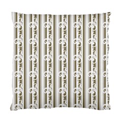 A White And Brown Striped Wallpaper With A Pattern Standard Cushion Case (one Side) by catchydesignhill