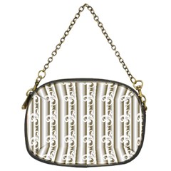 A White And Brown Striped Wallpaper With A Pattern Chain Purse (two Sides) by catchydesignhill