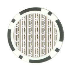 A White And Brown Striped Wallpaper With A Pattern Poker Chip Card Guard (10 Pack) by catchydesignhill