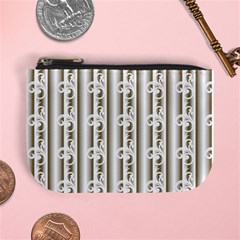 A White And Brown Striped Wallpaper With A Pattern Mini Coin Purse by catchydesignhill