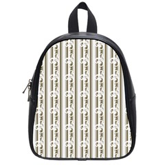 A White And Brown Striped Wallpaper With A Pattern School Bag (small) by catchydesignhill