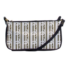 A White And Brown Striped Wallpaper With A Pattern Shoulder Clutch Bag by catchydesignhill