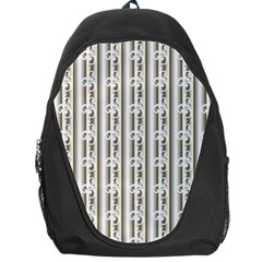 A White And Brown Striped Wallpaper With A Pattern Backpack Bag by catchydesignhill