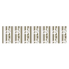 A White And Brown Striped Wallpaper With A Pattern Oblong Satin Scarf (16  X 60 ) by catchydesignhill