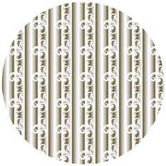 A White And Brown Striped Wallpaper With A Pattern Wooden Puzzle Round by catchydesignhill