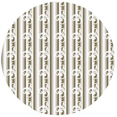 A White And Brown Striped Wallpaper With A Pattern Wooden Bottle Opener (round) by catchydesignhill