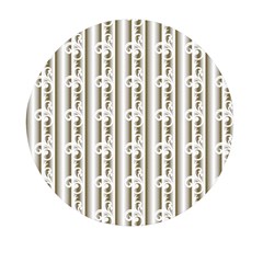 A White And Brown Striped Wallpaper With A Pattern Mini Round Pill Box (pack Of 5) by catchydesignhill