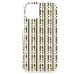 A White And Brown Striped Wallpaper With A Pattern Iphone 12 Pro Max Tpu Uv Print Case by catchydesignhill