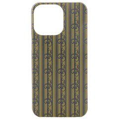 A White And Brown Striped Wallpaper With A Pattern Iphone 15 Pro Max Black Uv Print Pc Hardshell Case by catchydesignhill