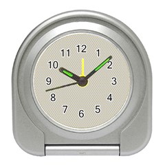 A Green And White Background With A Wavy Pattern Travel Alarm Clock