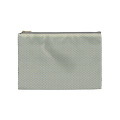 A Green And White Background With A Wavy Pattern Cosmetic Bag (Medium)