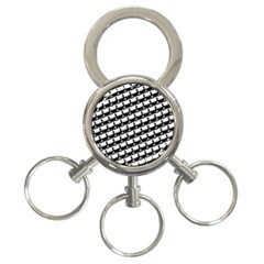 Stylish Coffee Cup Pattern 3-Ring Key Chain