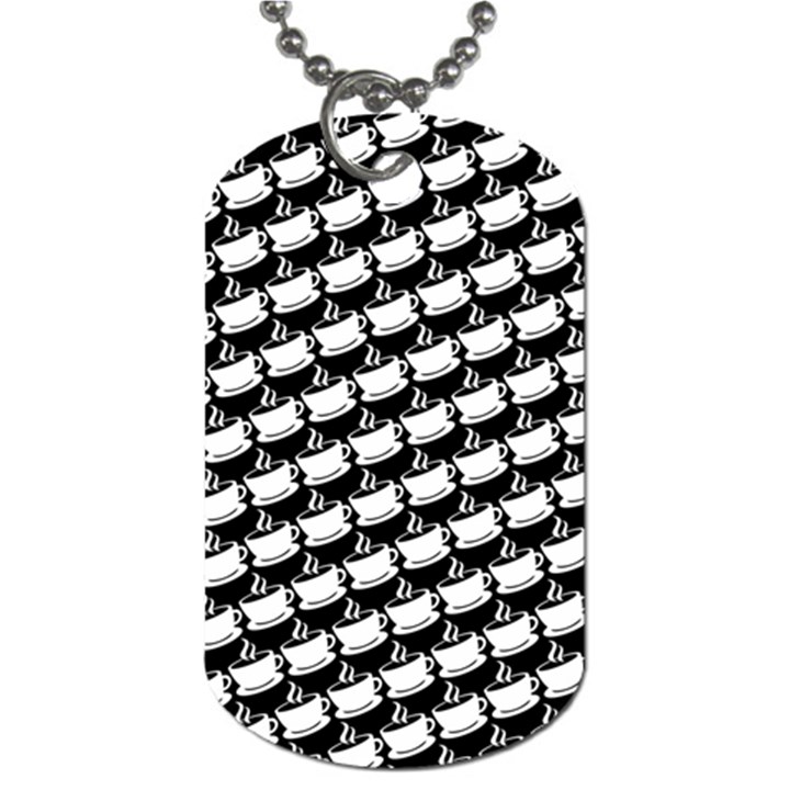 Stylish Coffee Cup Pattern Dog Tag (One Side)